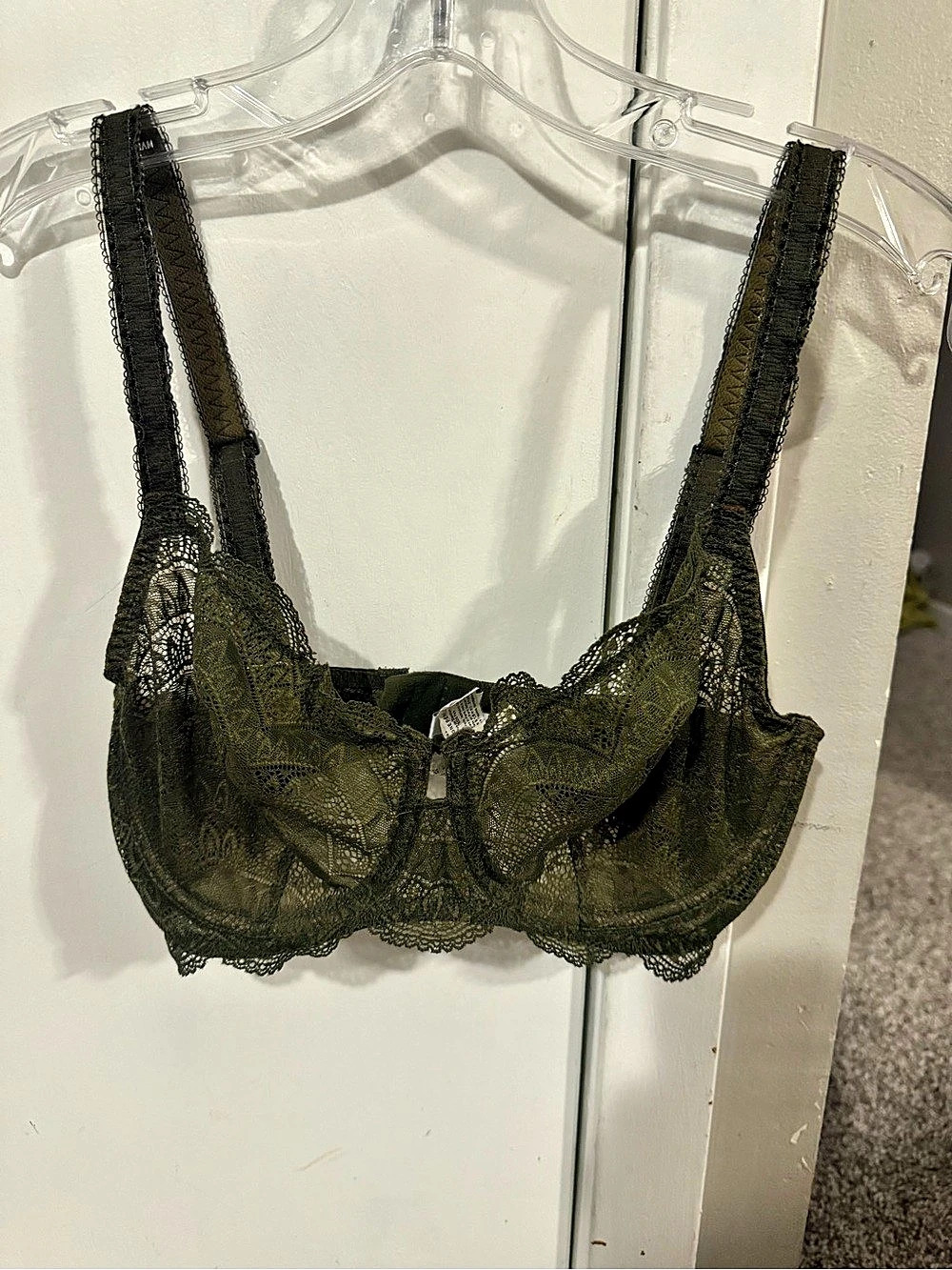 Simone Pérèle Olive Green Lace Bra Size 32F
